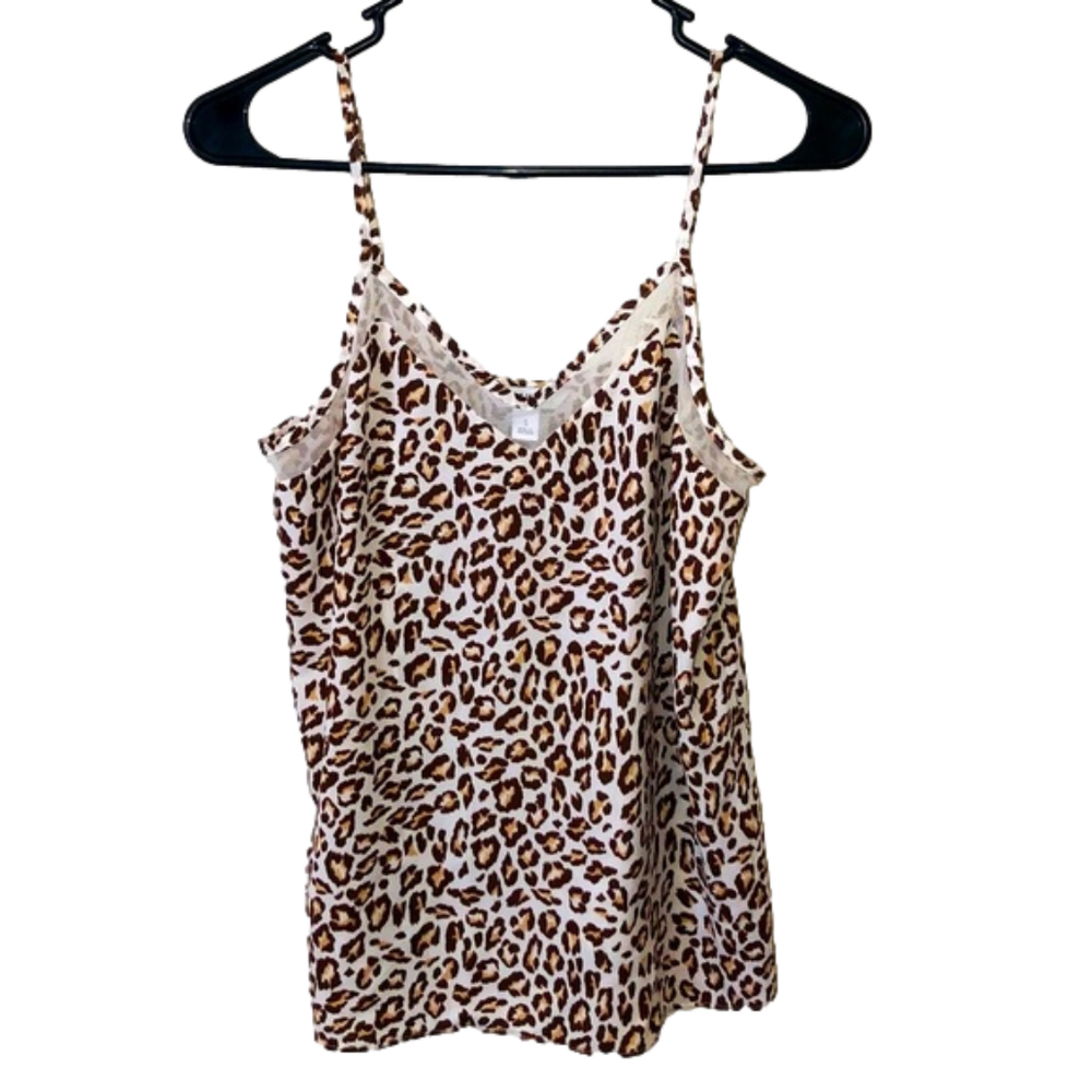 NINE WEST Cheetah Print Flowy Tank Top